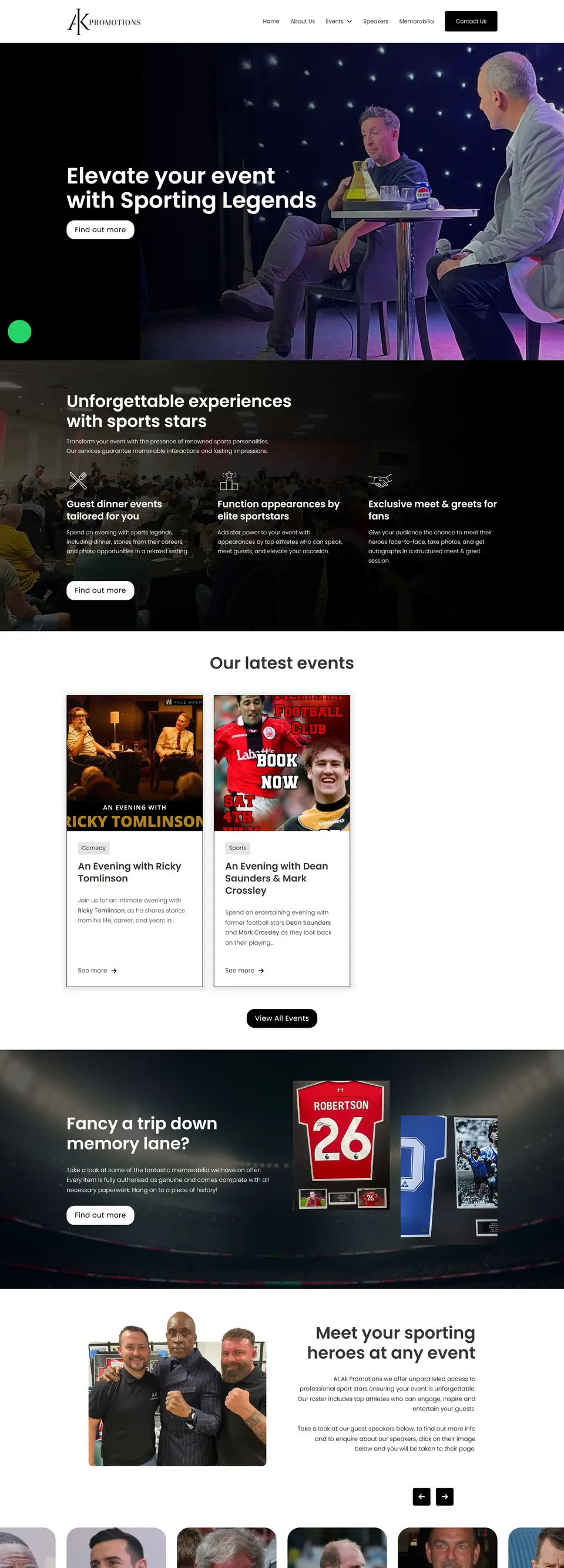 AK Promotions website